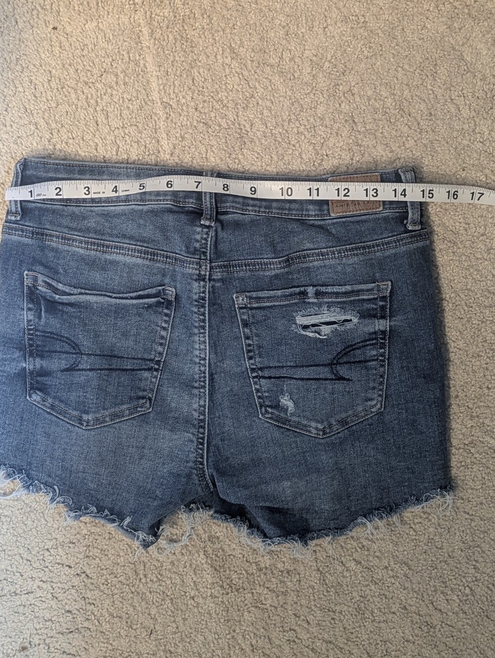 Distressed Midi Next Level Stretch Denim Shorts, 4 - Picture 6 of 7